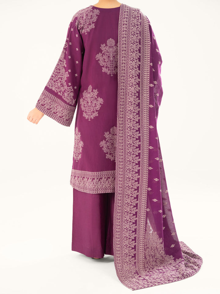 Jacquard Purple Stitched Suit - Almirah