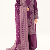 Jacquard Purple Stitched Suit - Almirah
