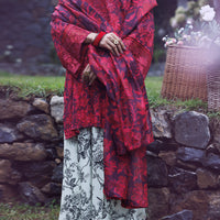 Viscose Red Stitched Suit - Almirah