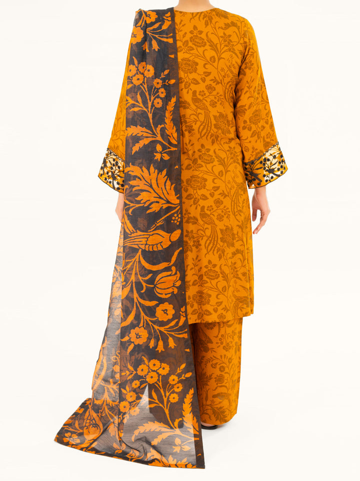 Viscose Mustard Stitched Suit - Almirah