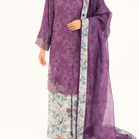 Viscose Purple Stitched Suit - Almirah