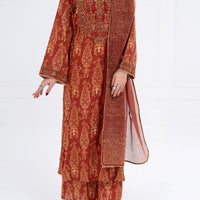 Maple Silk Brown Stitched Suit - Almirah