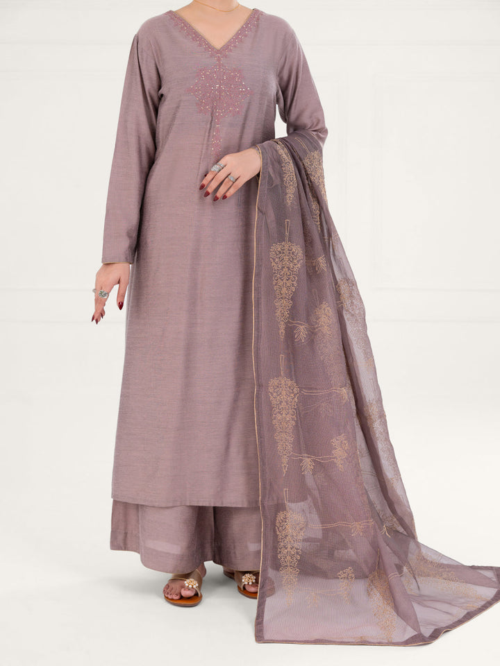 Poly Cotton Fawn Stitched Suit - Almirah