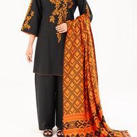 Karandi Black Stitched Suit - Almirah