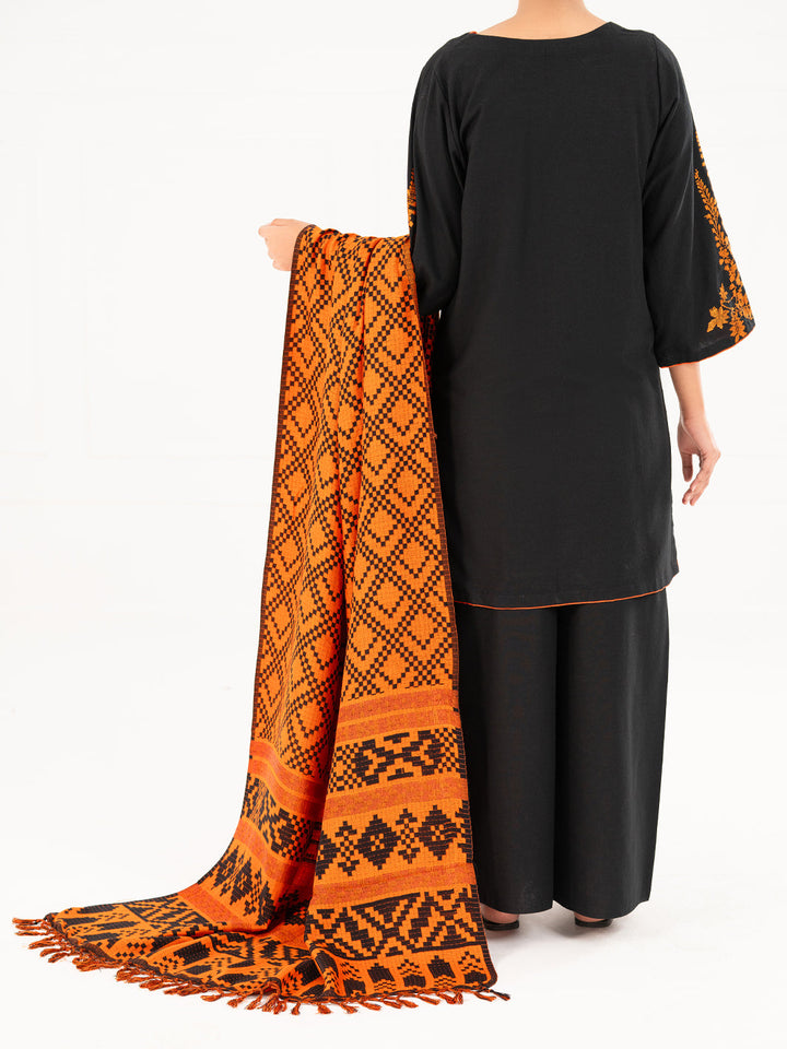 Karandi Black Stitched Suit - Almirah