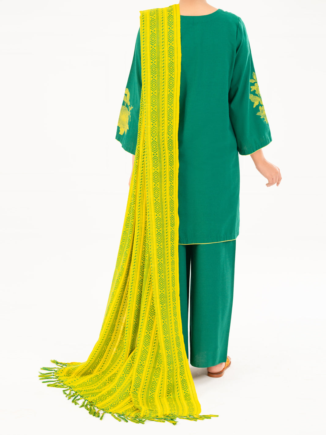 Karandi Green Stitched Suit - Almirah