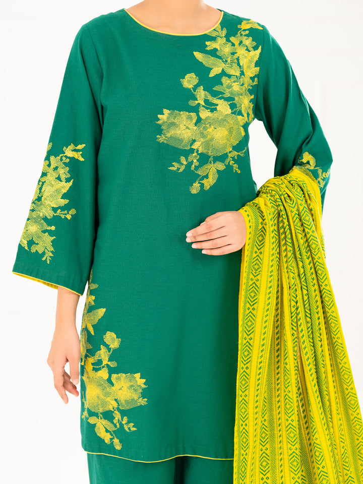 Karandi Green Stitched Suit - Almirah