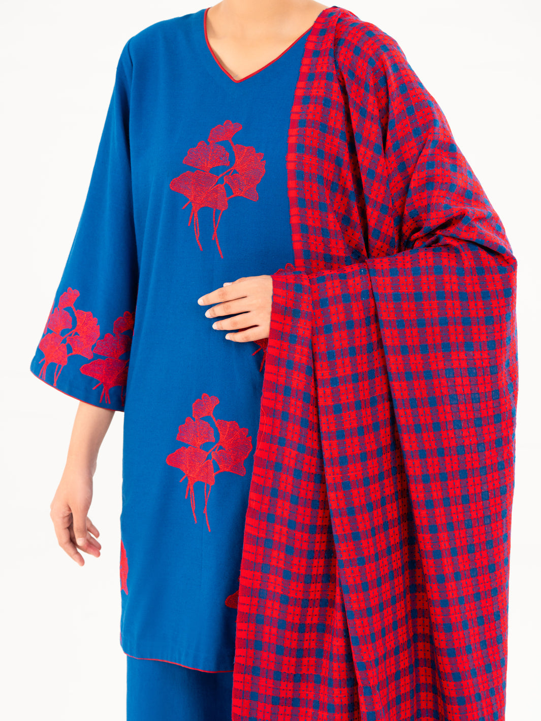 Karandi Blue Stitched Suit - Almirah