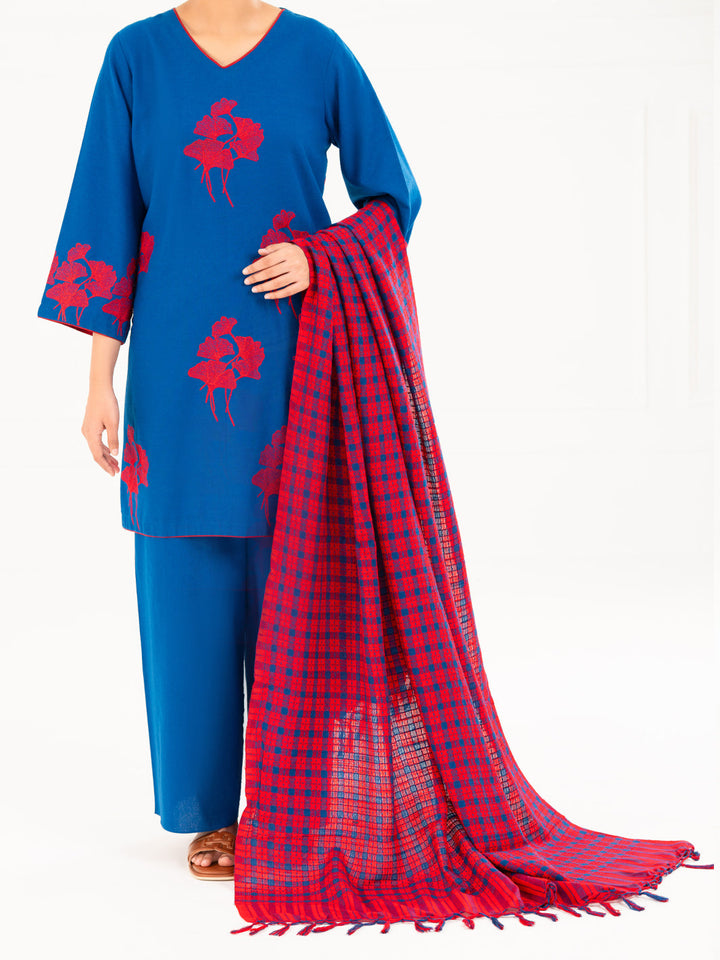 Karandi Blue Stitched Suit - Almirah