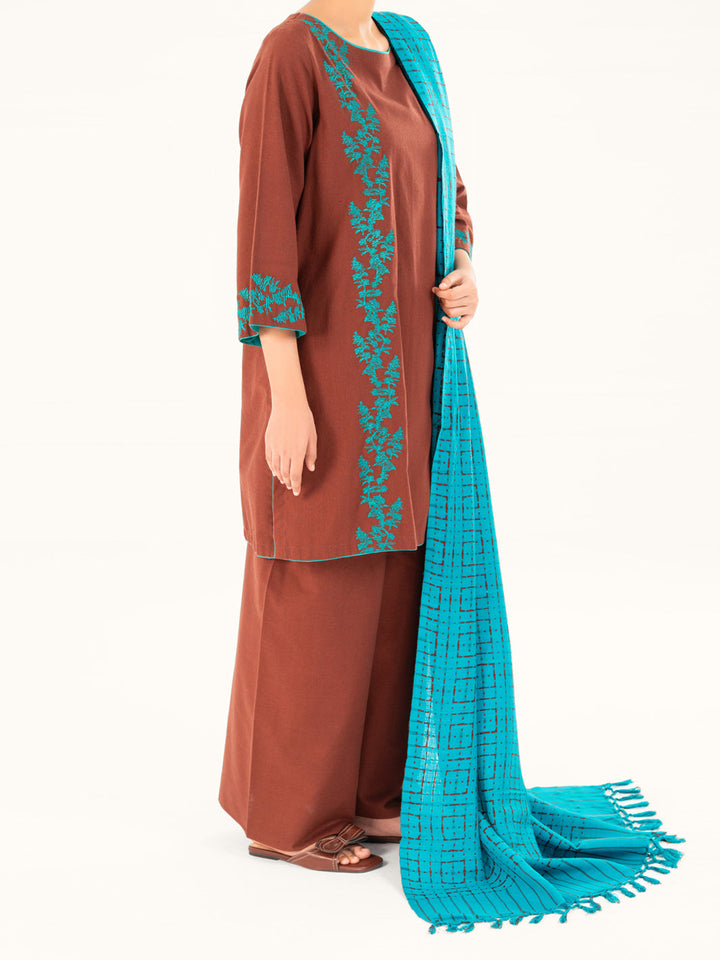 Karandi Brown Stitched Suit - Almirah
