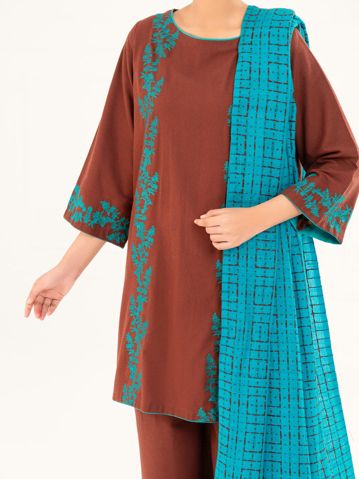 Karandi Brown Stitched Suit - Almirah