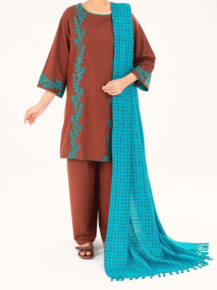 Karandi Brown Stitched Suit - Almirah
