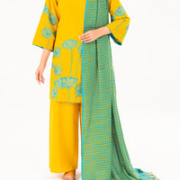 Karandi Mustard Stitched Suit - Almirah
