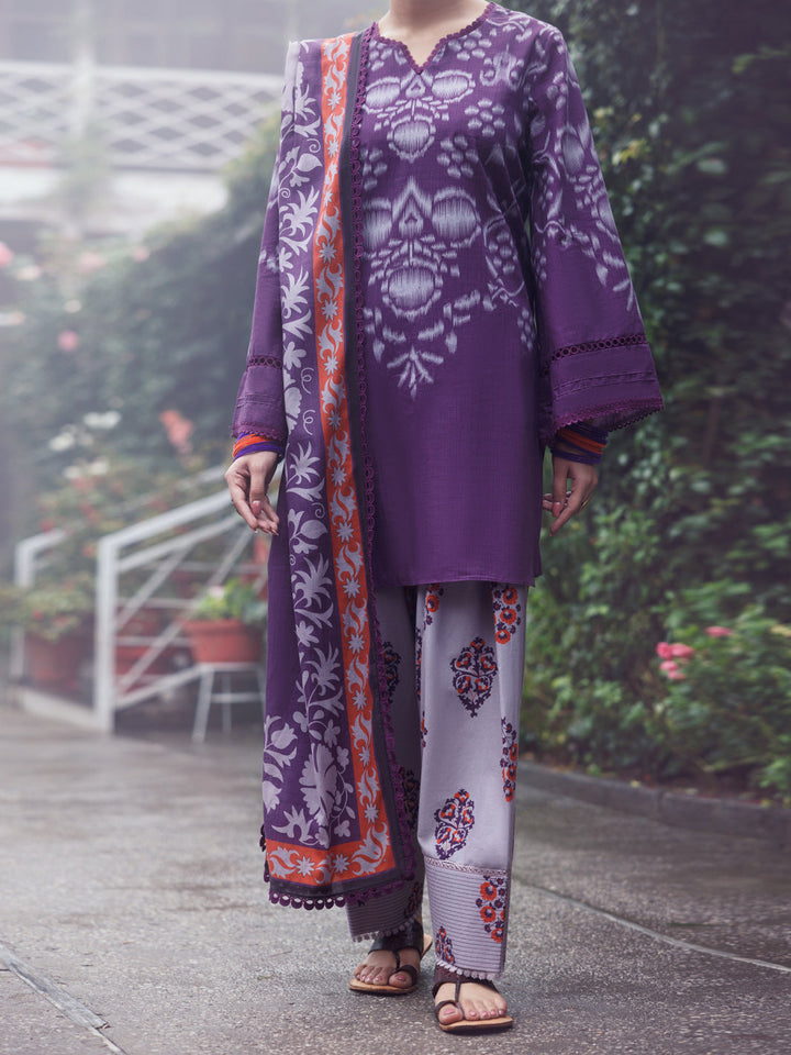 Cambric Plum Unstitched Suit - Almirah
