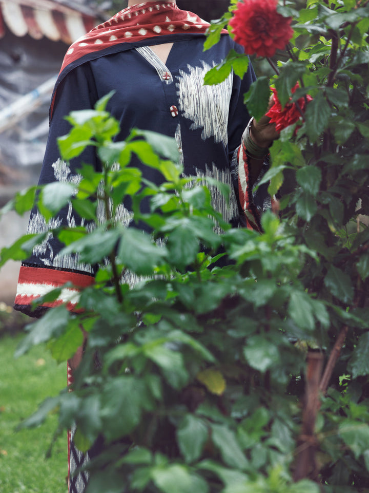 Cambric Black Unstitched Suit - Almirah