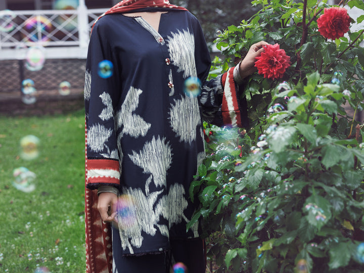 Cambric Black Unstitched Suit - Almirah