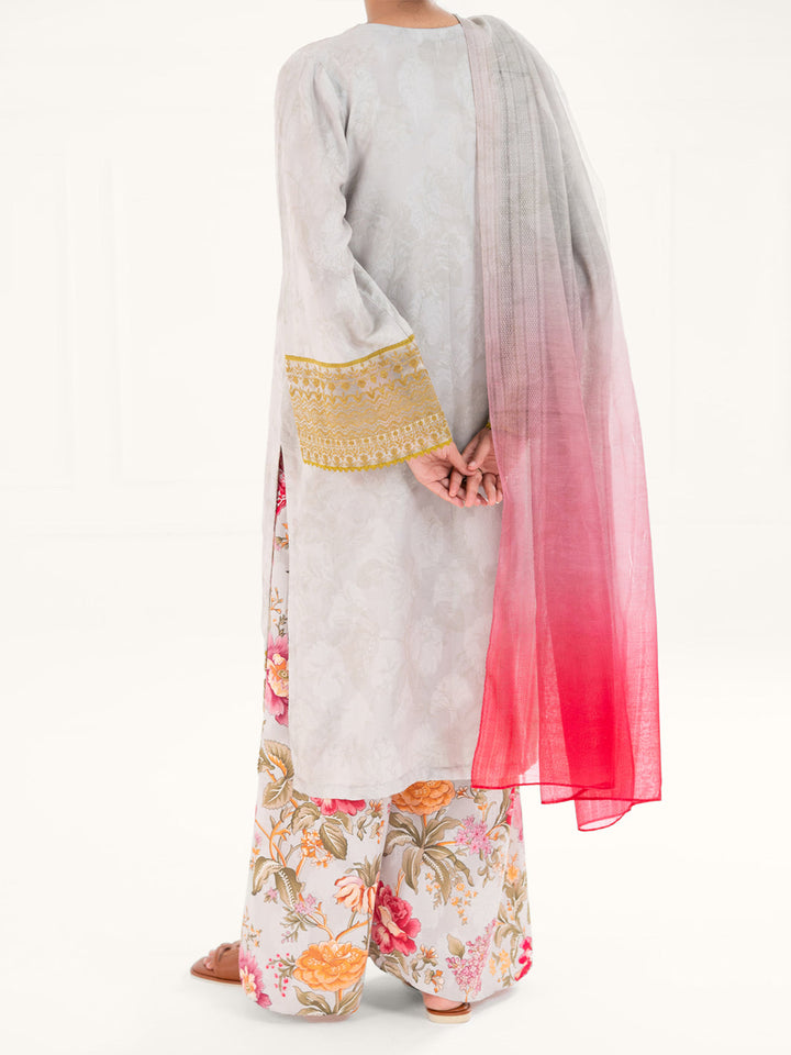 Jacquard Pistachio Green Unstitched Suit - Almirah