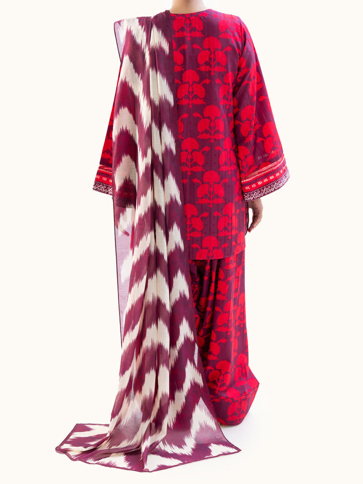 Lino Kara Plum Unstitched Suit - Almirah