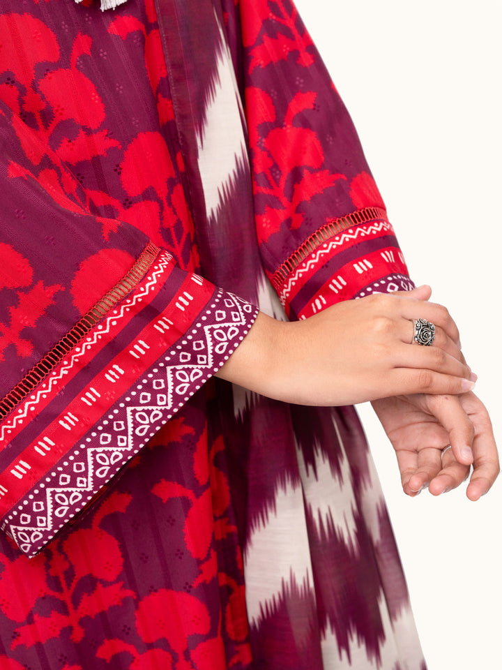 Lino Kara Plum Unstitched Suit - Almirah