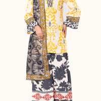 Lino Kara Lemon Stitched Suit - Almirah