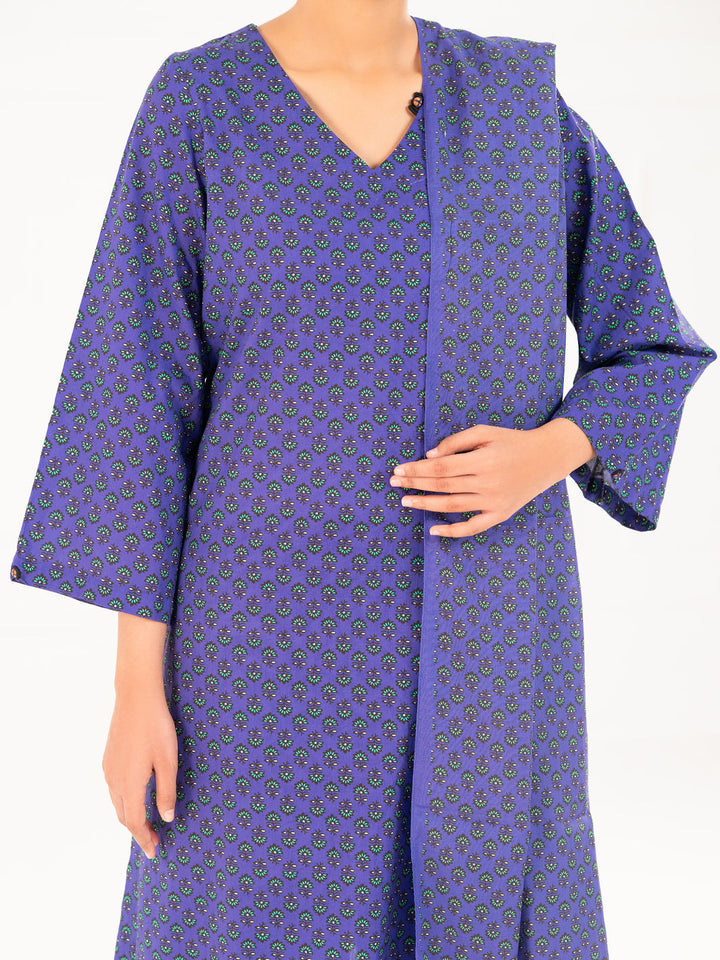 Cambric Purple Stitched Suit - Almirah