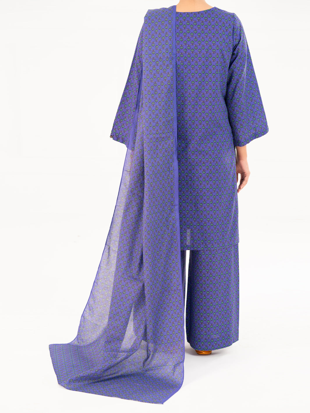 Cambric Purple Stitched Suit - Almirah