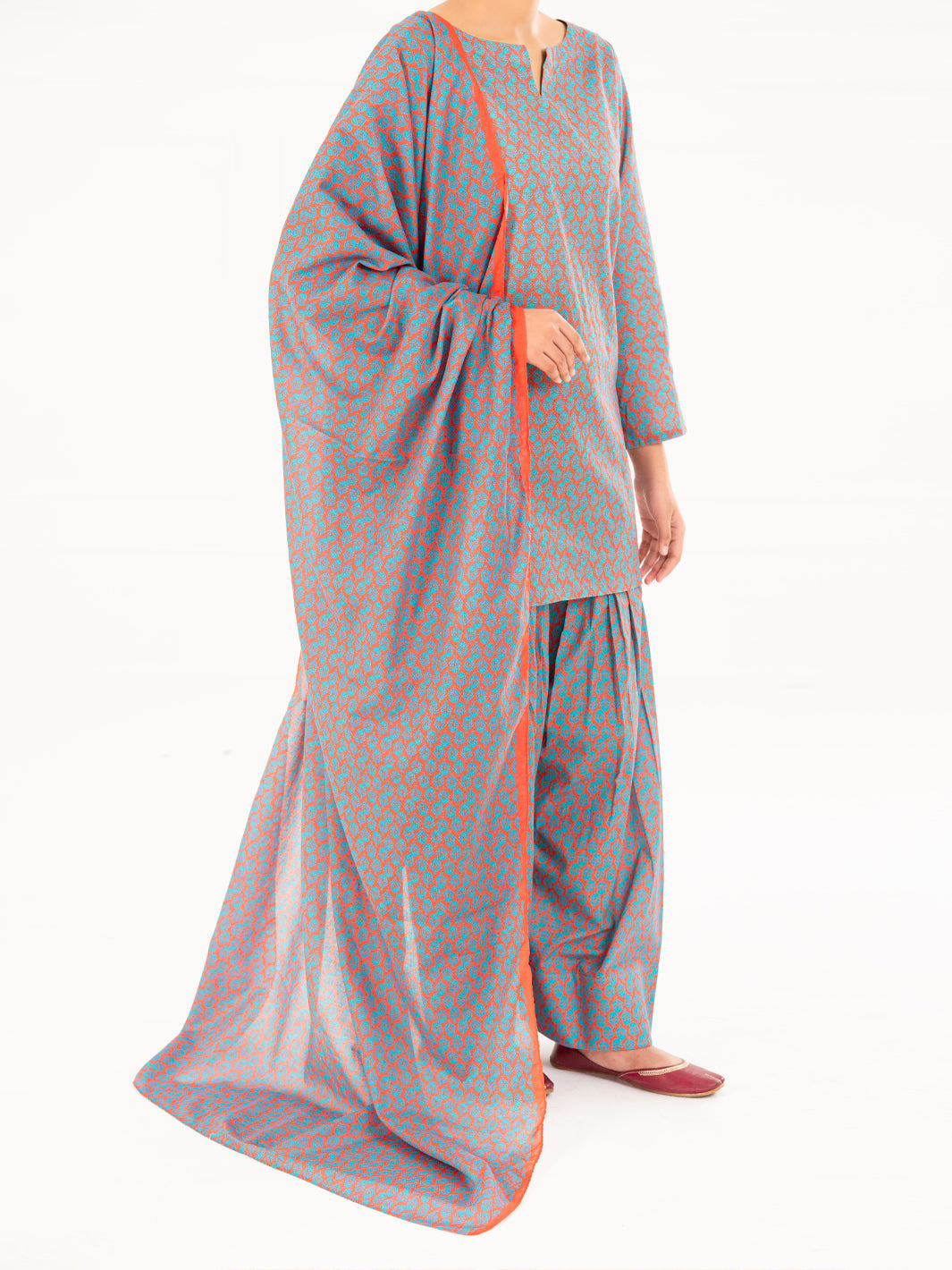 Cambric Fuchsia Stitched Suit - Almirah