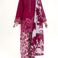 Cambric Maroon Stitched Suit - Almirah