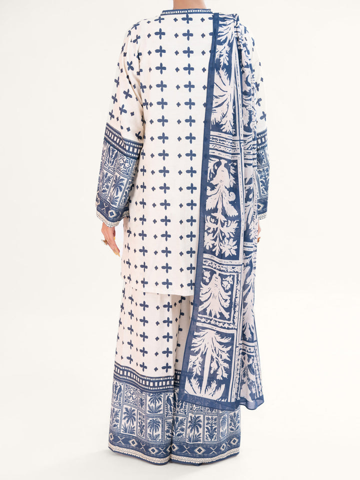 Cambric Off White Stitched Suit - Almirah