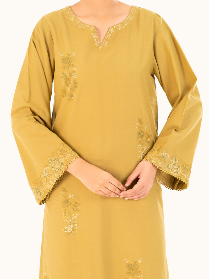 Cambric Mehendi Green Kurti - Almirah