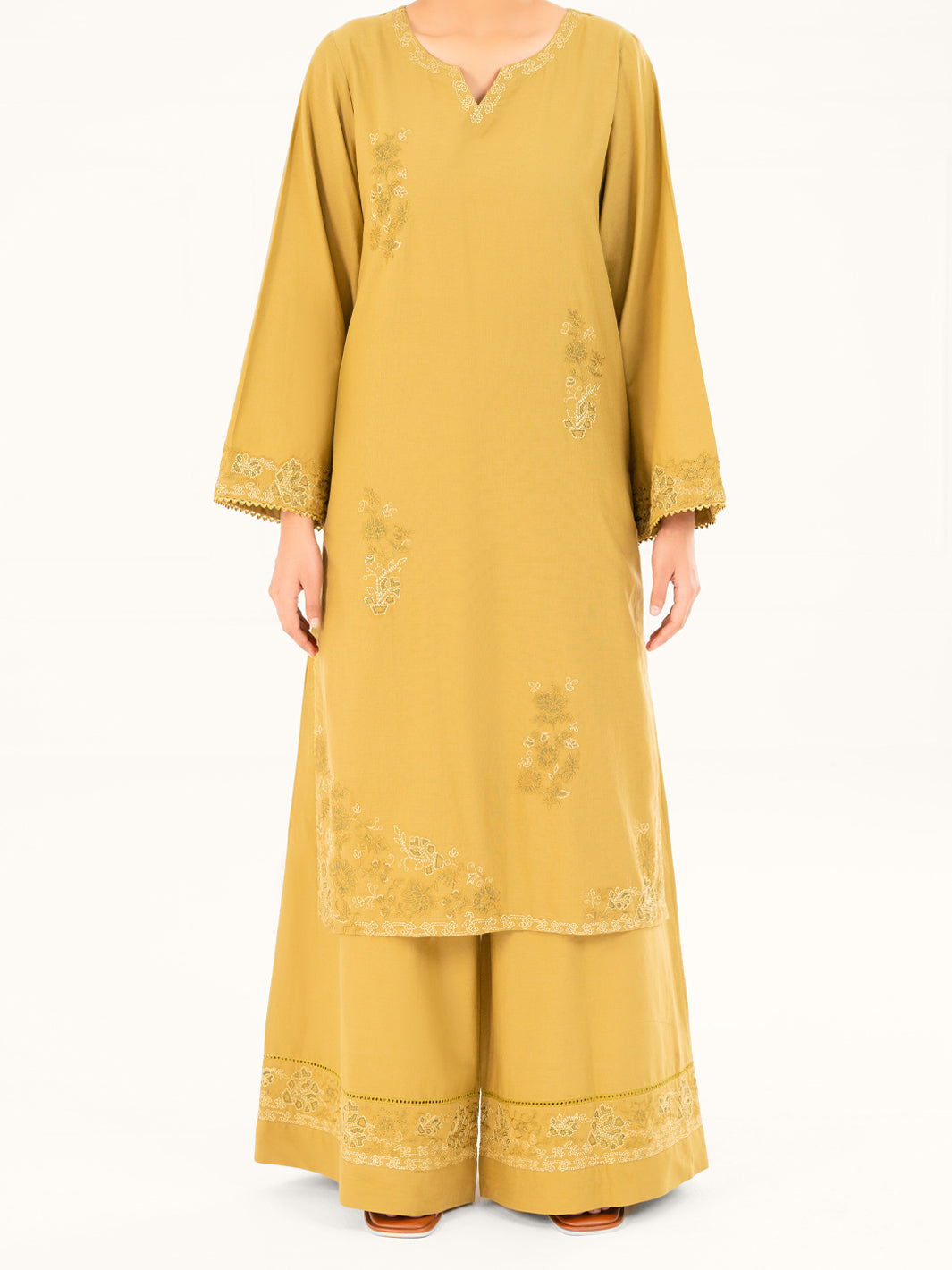 Cambric Mehendi Green Kurti - Almirah
