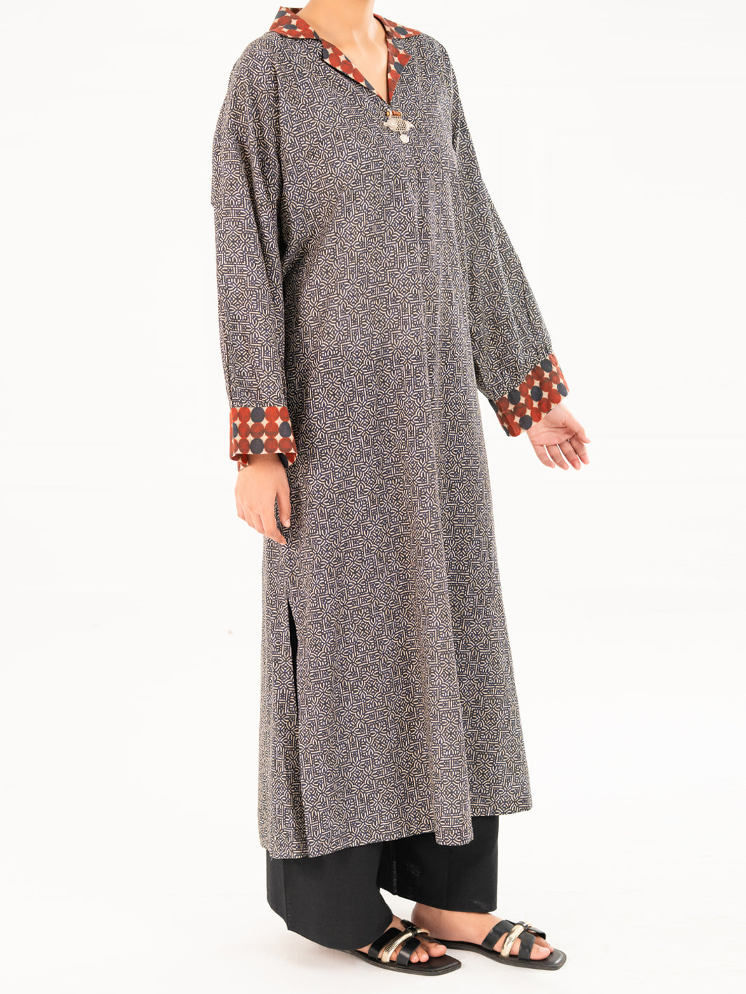 Lawn Brown Kurti - Almirah