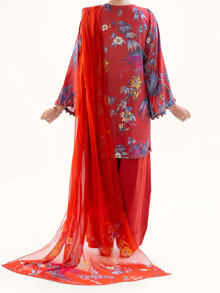 Cambric Rust Unstitched Suit - Almirah