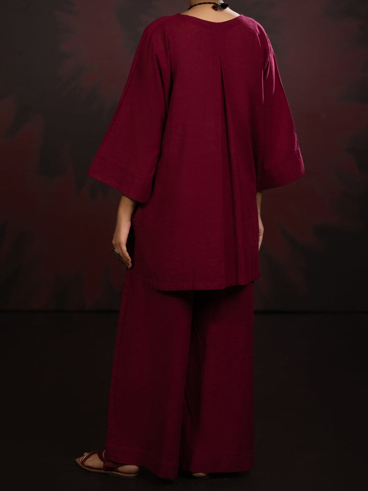 Maroon Stitched Suit - Almirah