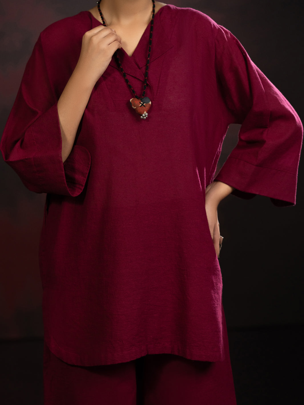 Maroon Stitched Suit - Almirah