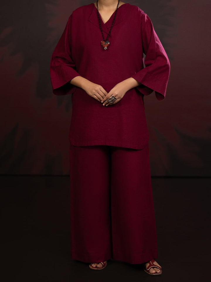 Maroon Stitched Suit - Almirah