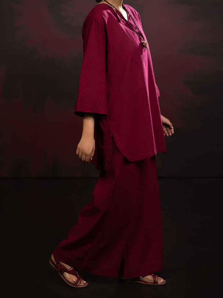 Maroon Stitched Suit - Almirah