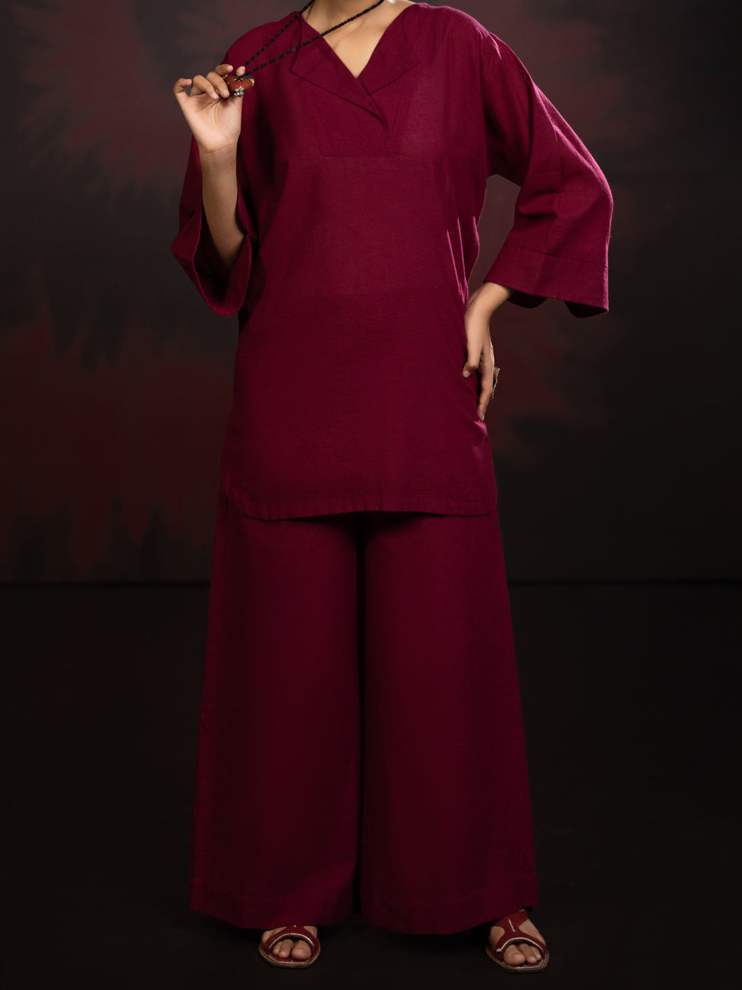Maroon Stitched Suit - Almirah