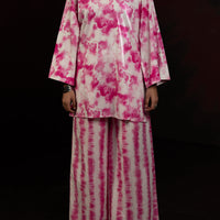 Dobby Pink Stitched Suit - Almirah