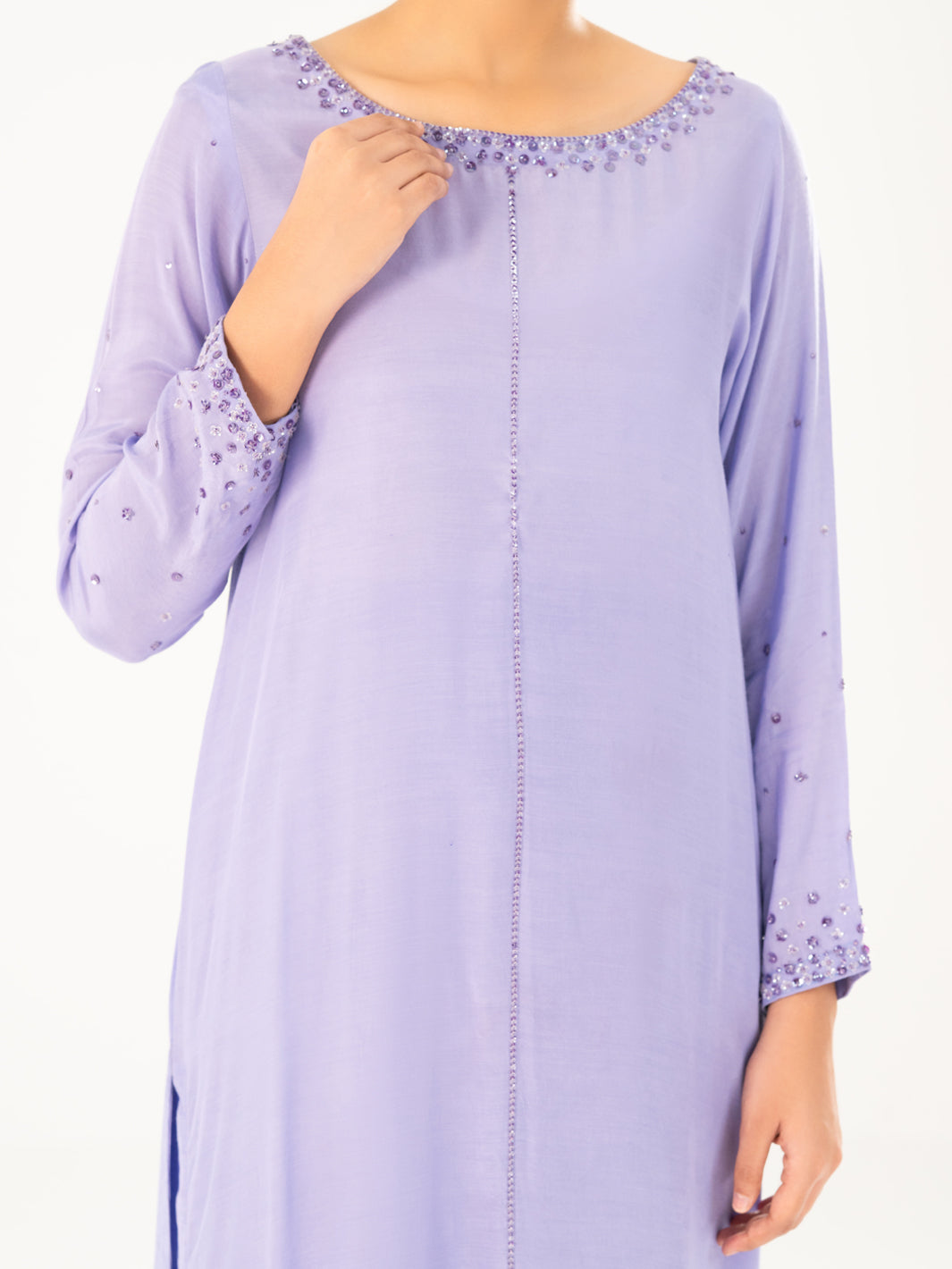 Thai Silk Light Purple Stitched Suit - Almirah