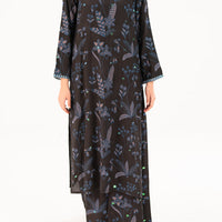 Viscose Black Stitched Suit - Almirah