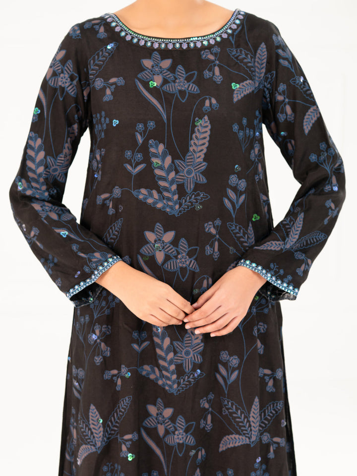 Viscose Black Stitched Suit - Almirah