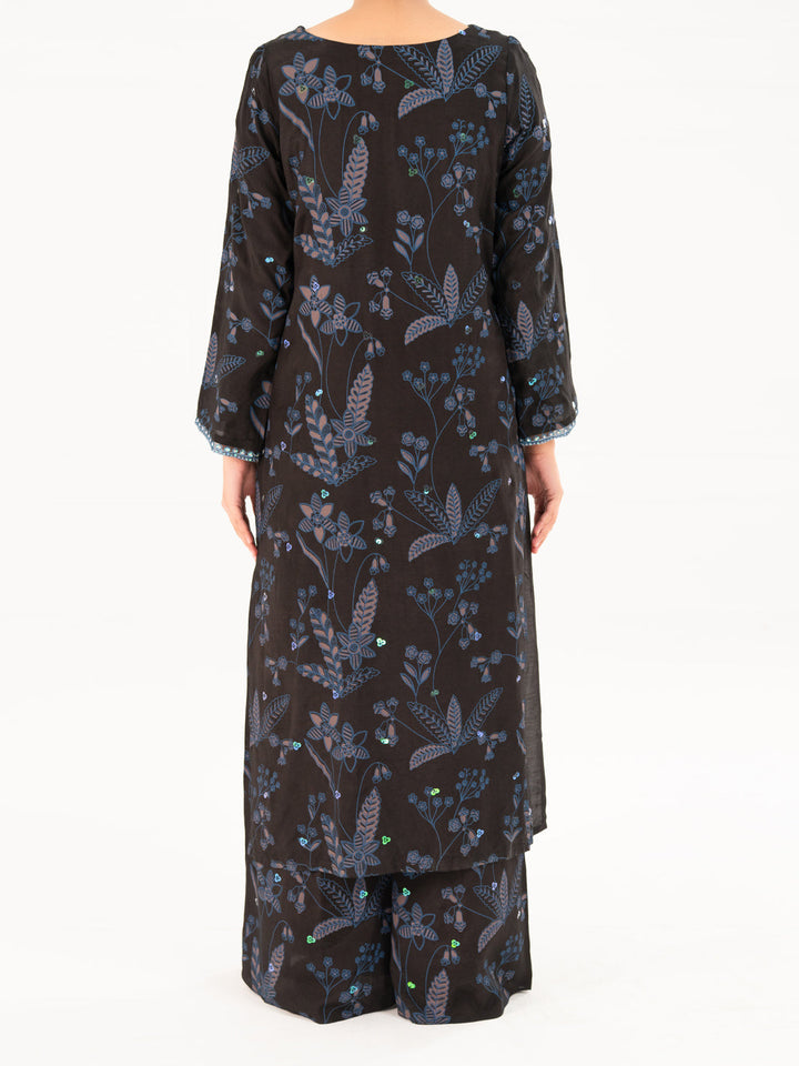 Viscose Black Stitched Suit - Almirah
