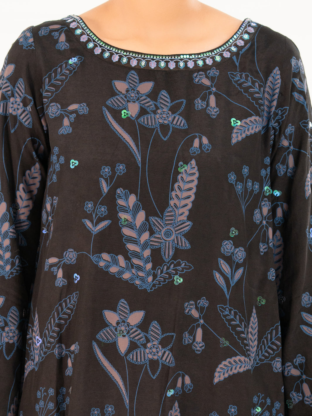 Viscose Black Stitched Suit - Almirah