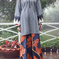 Cambric Black White Stitched Suit - Almirah