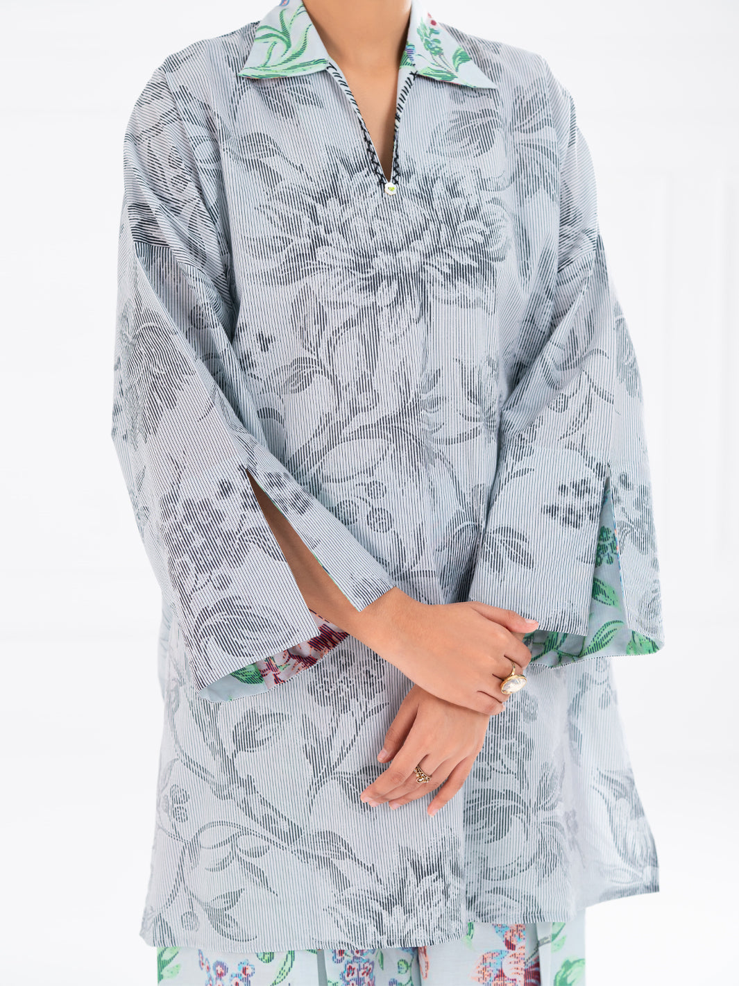 Cambric Grey Stitched Suit - Almirah