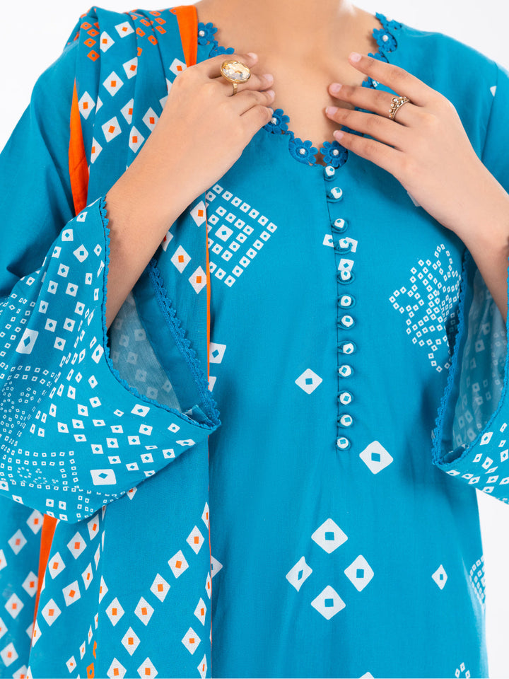 Cambric Ferozi Unstitched Suit - Almirah