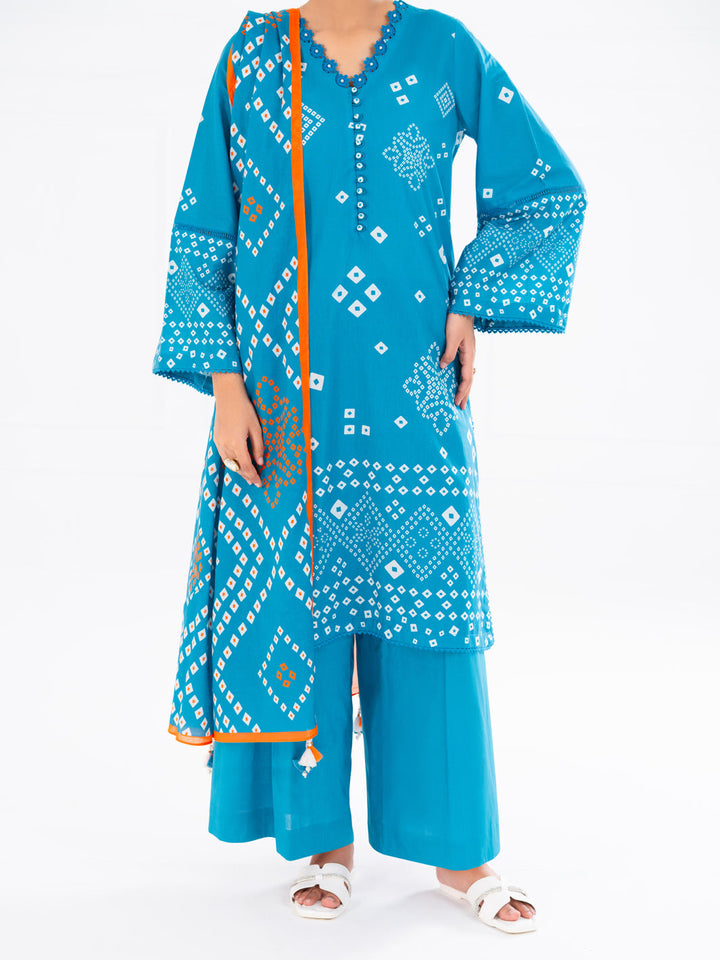 Cambric Ferozi Unstitched Suit - Almirah