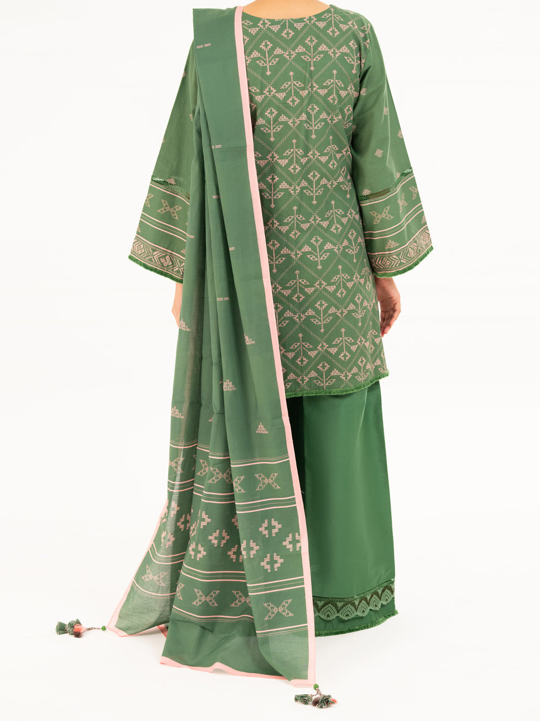 Cambric Green Unstitched Suit - Almirah