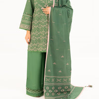 Cambric Green Unstitched Suit - Almirah